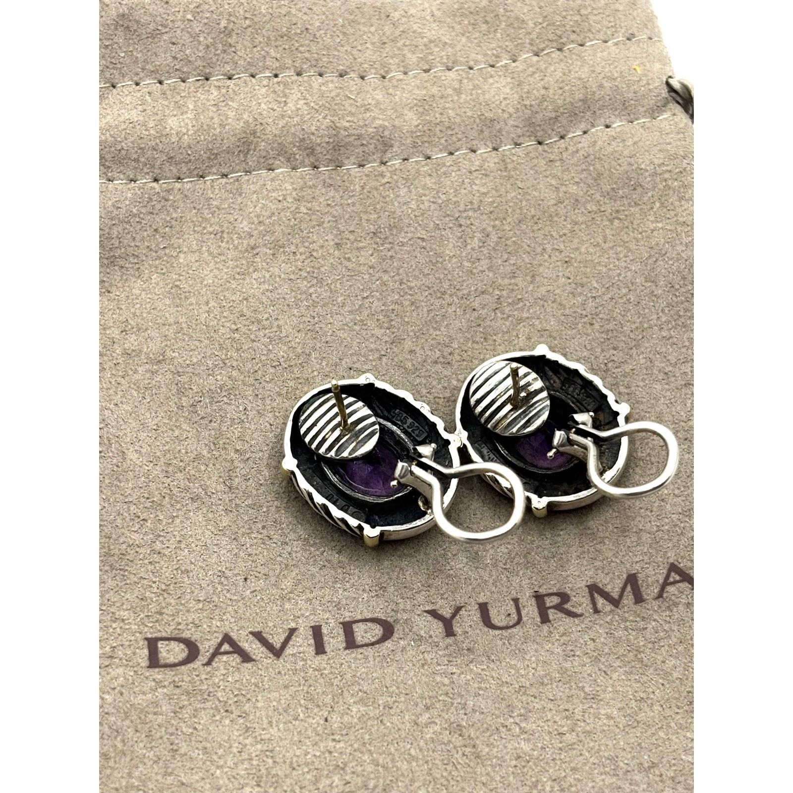 David Yurman DAVID YURMAN Oval Albion Amethyst Earrings Size ONE SIZE - 5 Thumbnail