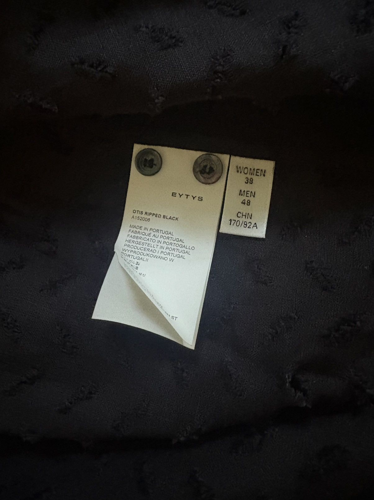 Eytys Eytys Shirt Black Size US M / EU 48-50 / 2 - 4 Thumbnail