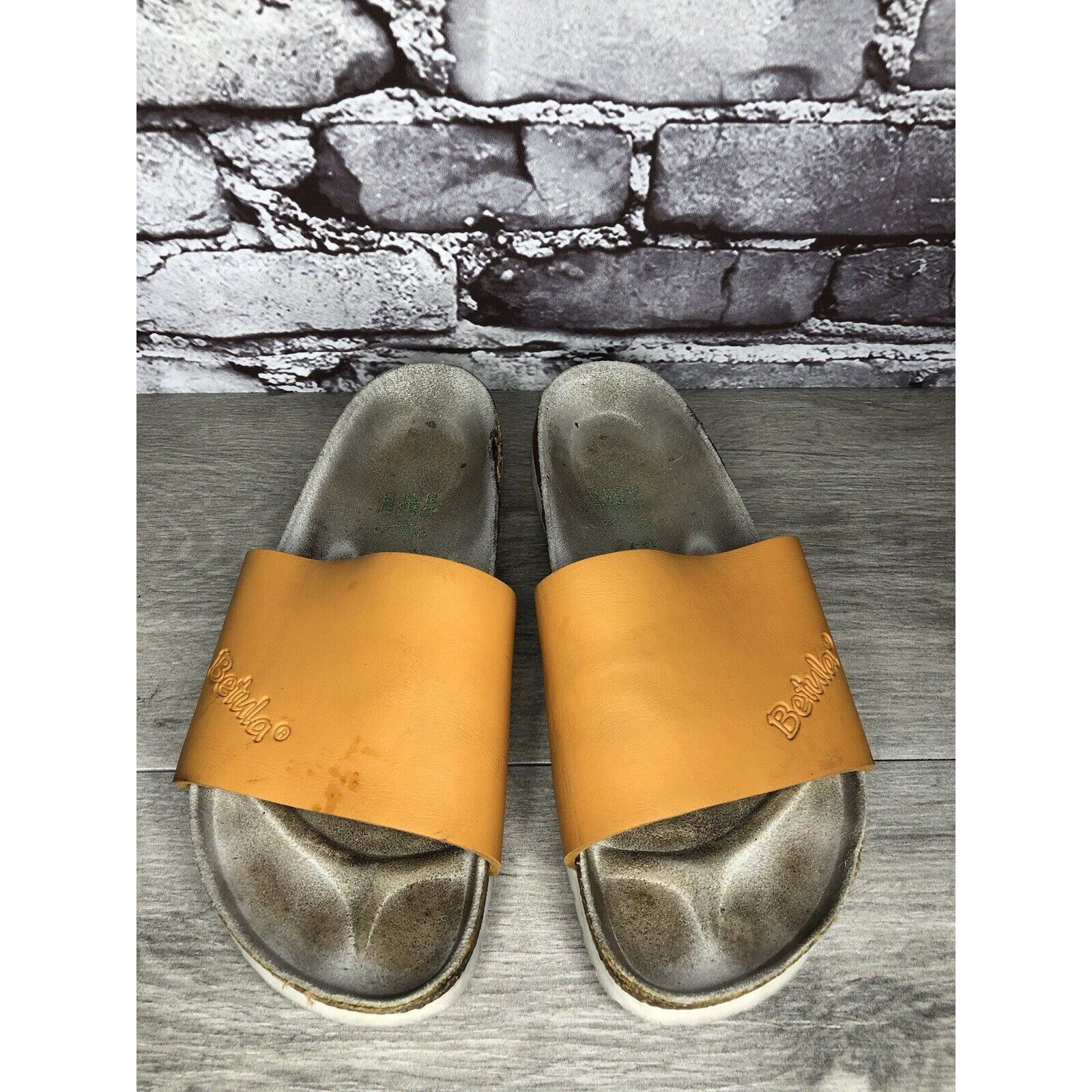 Birkenstock Betula Birkenstock Orange Leather Cork Strap Slide Sandals W Size US 8.5 / IT 38.5 - 2 Thumbnail