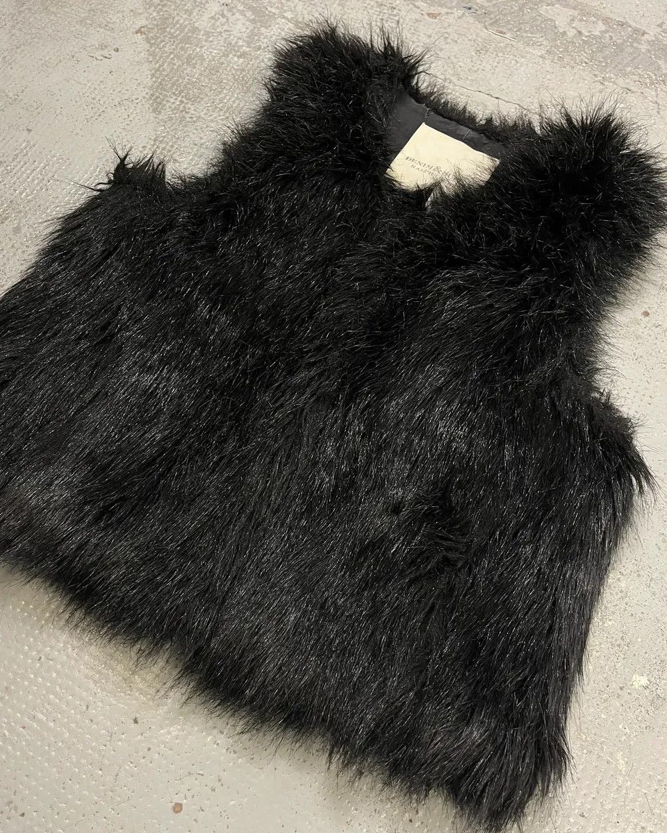 Polo Ralph Lauren 2010s Ralph Lauren Denim & Supply Black Faux Fur Fluffy Vest Size M / US 6-8 / IT 42-44 - 4 Thumbnail