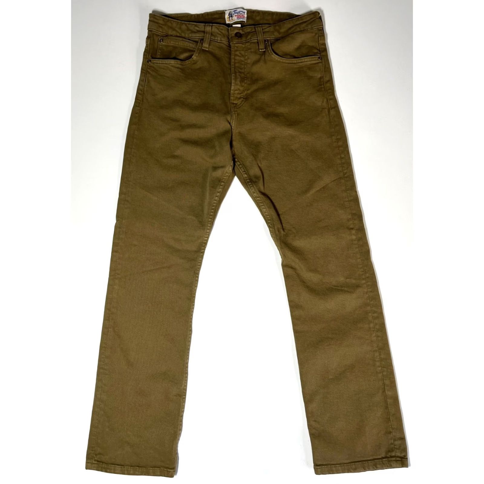 Tecovas Tecovas Men's Slim Straight Stretch Twill Jeans 33x30 Olive Cotton Blend 5-Pocket Denim Straight Rise Mid 98% Cotton, 2% Spandex Size US 33 - 3 Thumbnail