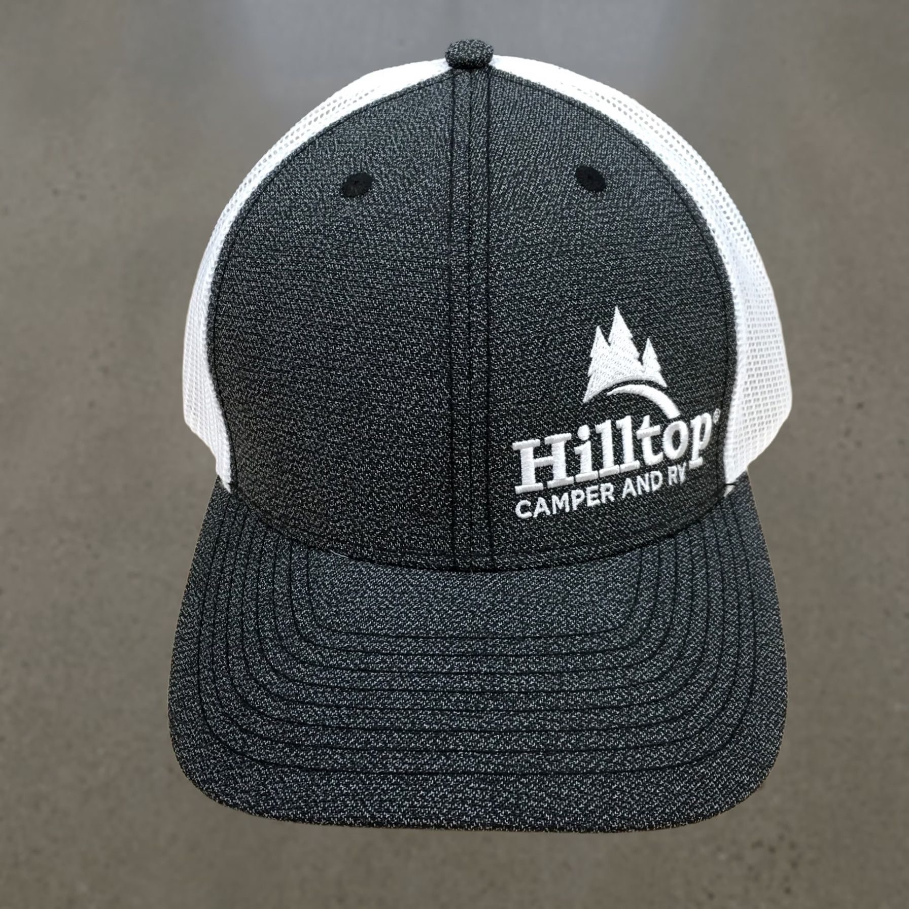 Camper Hilltop Camper And RV Trucker Hat Unisex Black One Size Curved Brim Embroidered Size ONE SIZE - 1 Thumbnail