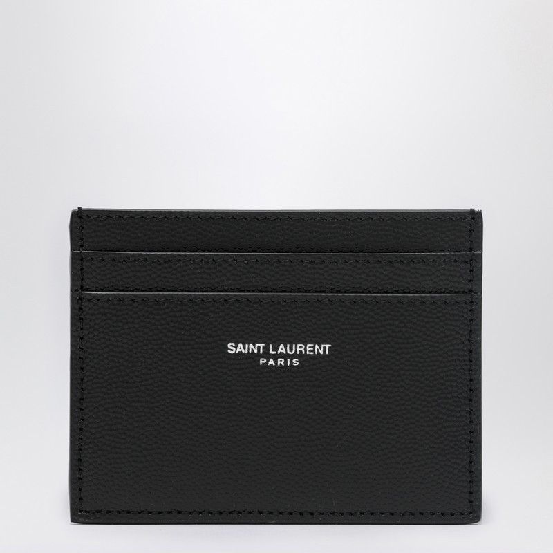 Saint Laurent Paris Saint Laurent Black Textured Leather Card Holder Size ONE SIZE - 1 Thumbnail