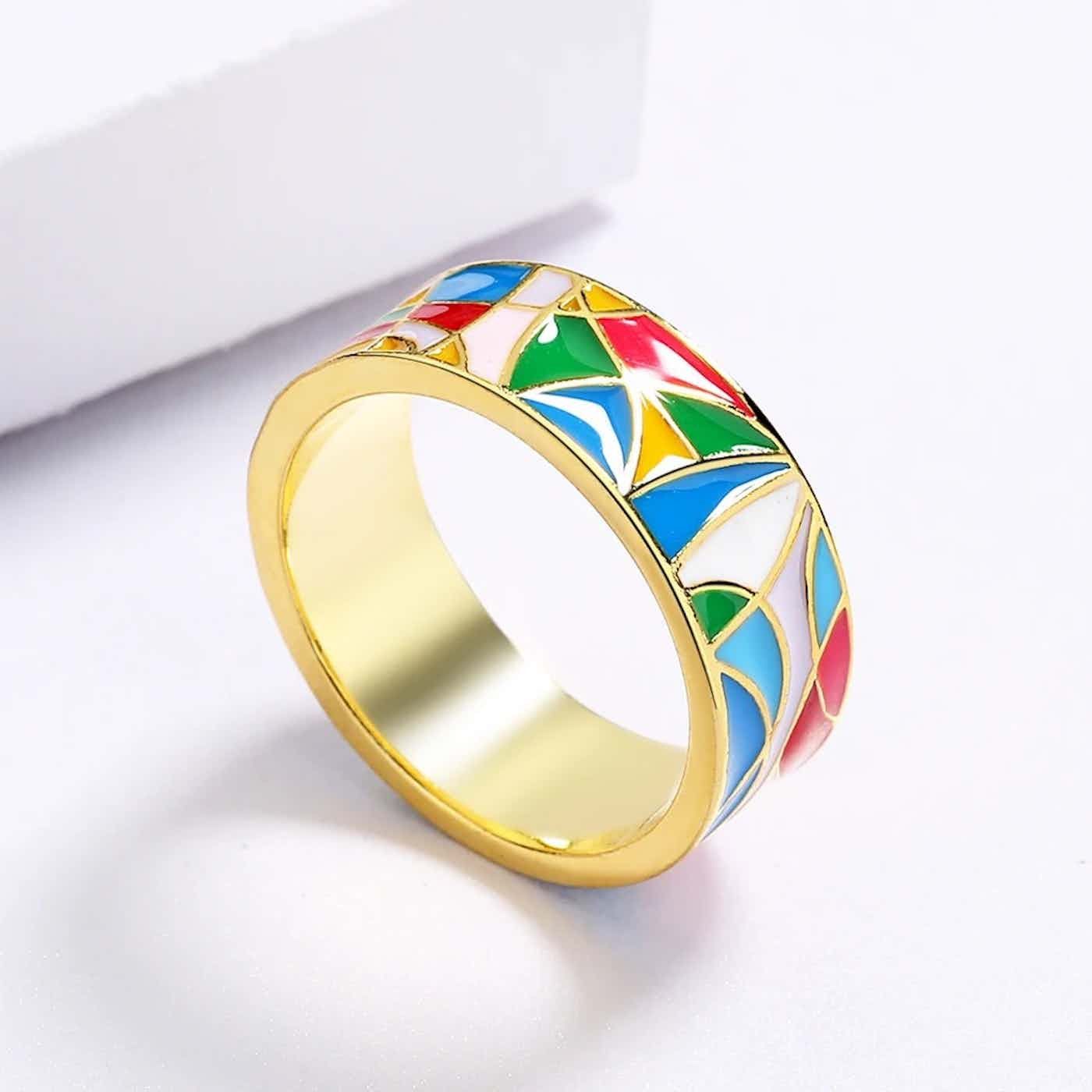 Japanese Brand Creative Handmade Enamel Ring (Size 6-10) Size ONE SIZE - 5 Thumbnail
