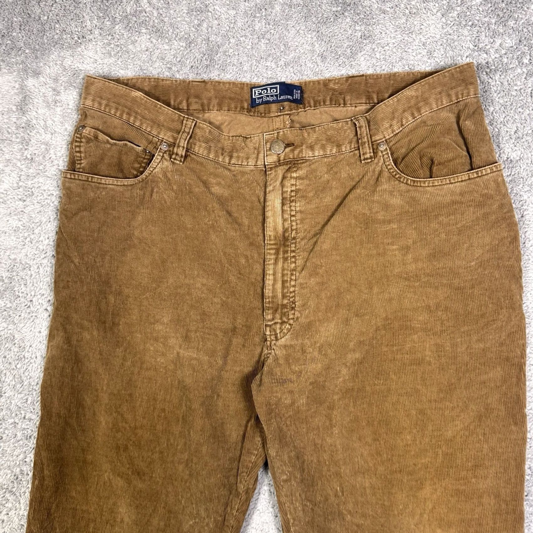 Polo Ralph Lauren VINTAGE Polo Ralph Lauren Corduroy Pants Mens 38x30 Chino Classic Brown Slim/Classic Straight Front Trouser Shirt/Deck? Size US L / EU 52-54 / 3 - 3 Thumbnail