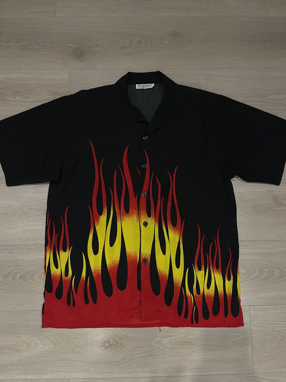 Vintage Vintage rare ling sang short-sleeved shirt with flame print Size US L / EU 52-54 / 3 - 6 Thumbnail
