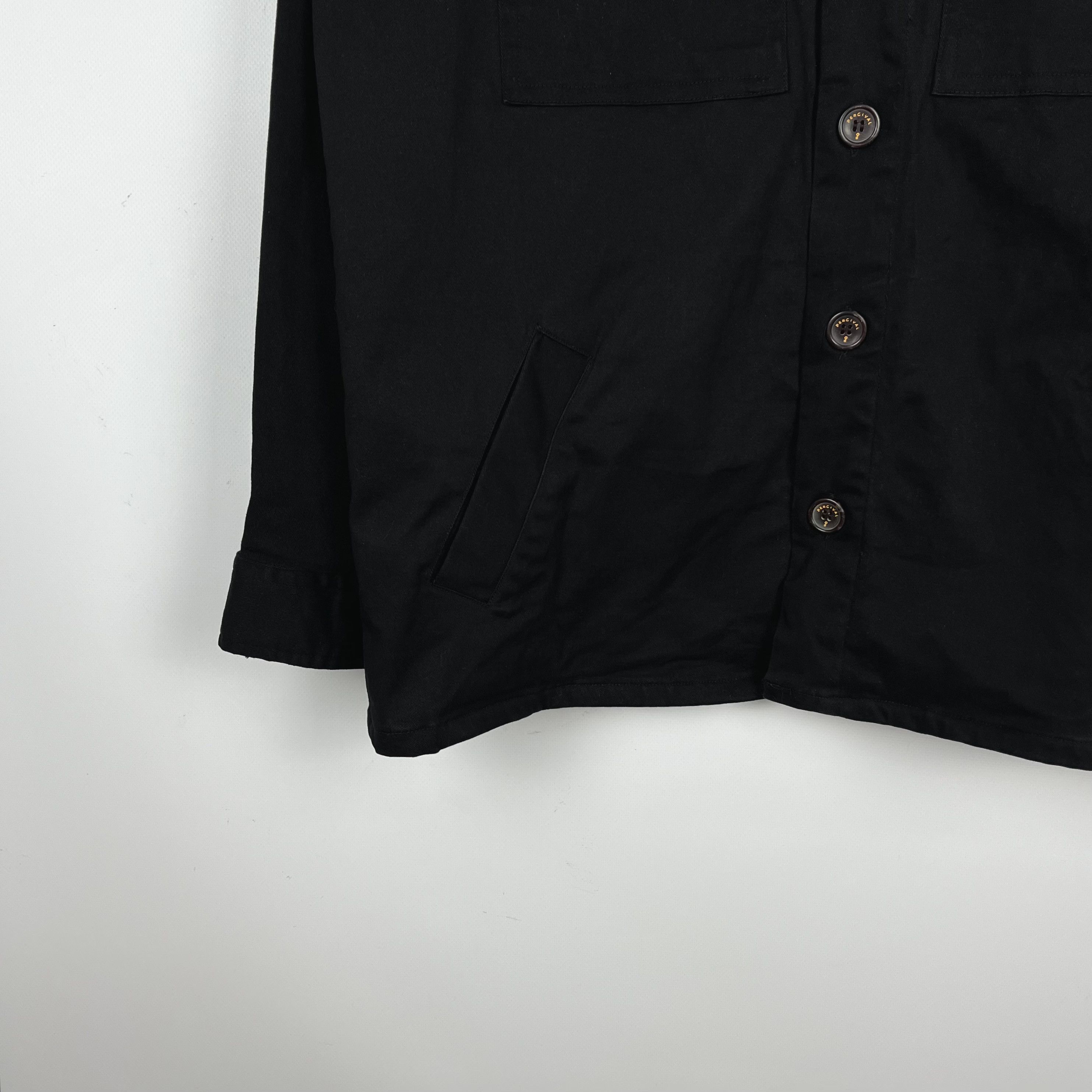 Percival Designer Percival Twill Black Chore Coat Jacket Size US L / EU 52-54 / 3 - 5 Thumbnail