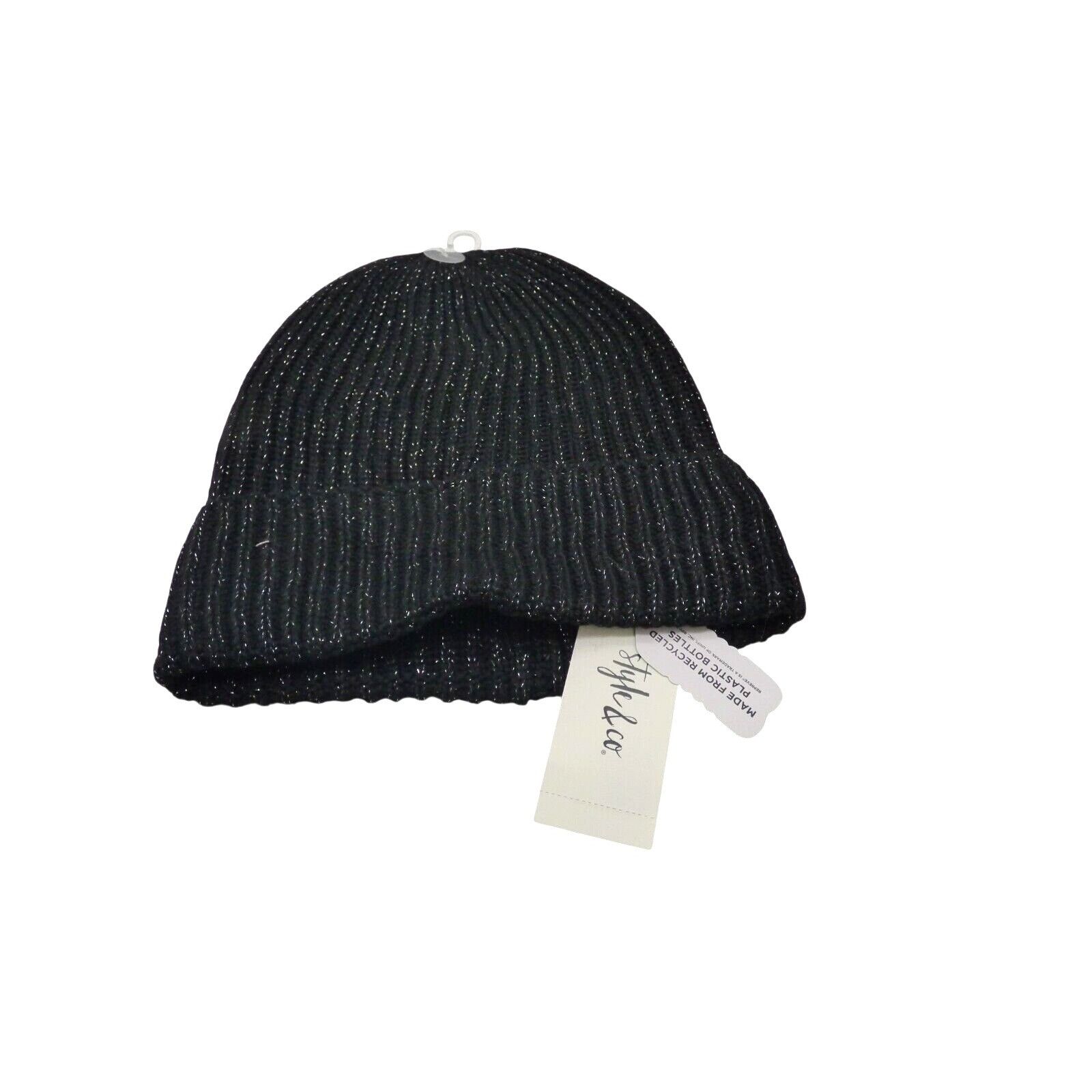 Other Style & Co Women's Solid Shine Cuff Beanie, Black Size ONE SIZE - 6 Thumbnail