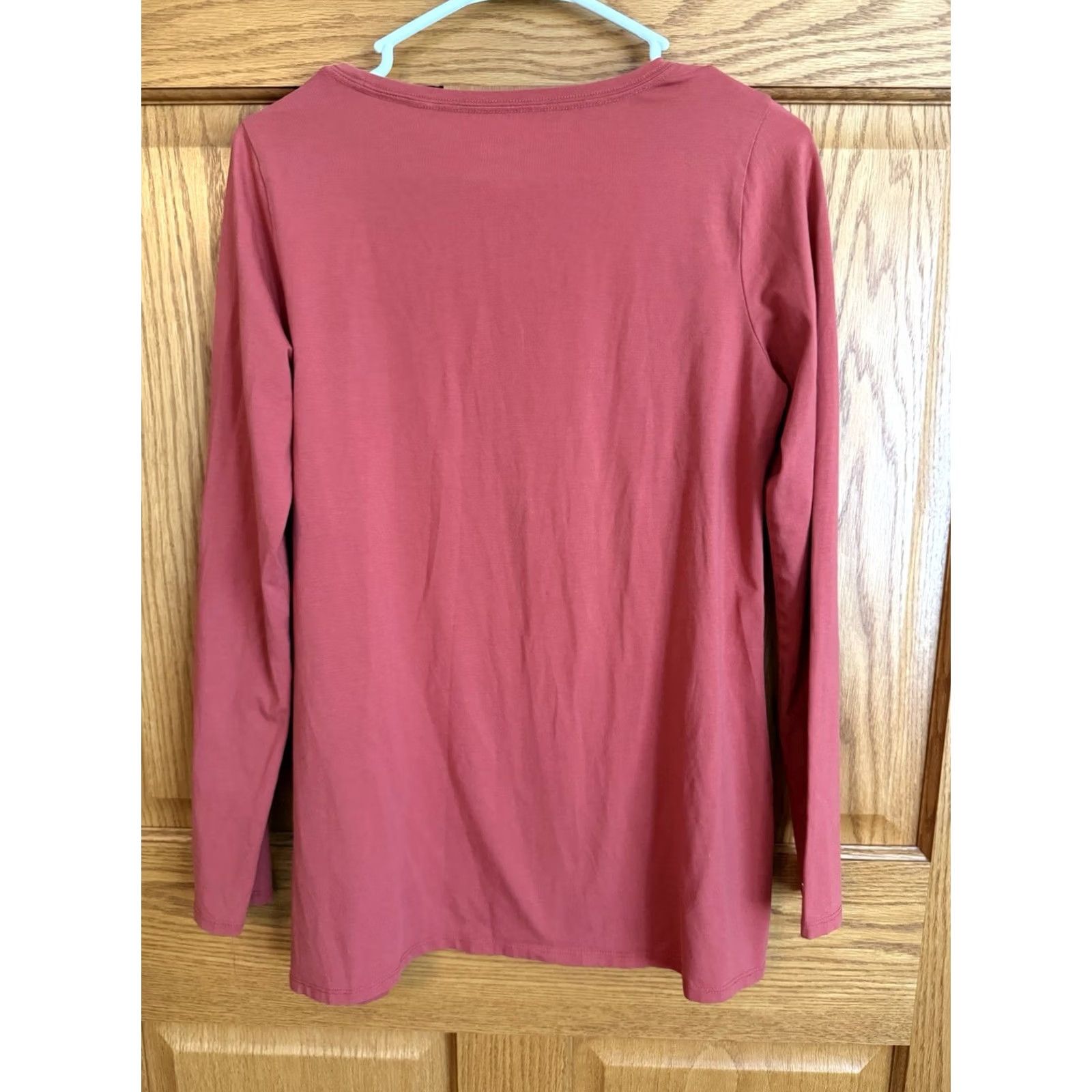 J. Jill J. Jill Women's S Pink Long Sleeve Cotton Tee Basic Minimal Casual Size S / US 4 / IT 40 - 2 Thumbnail