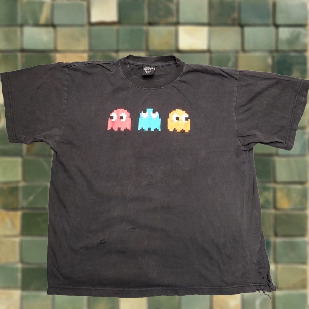 Thrasher VTG Pacman Shirt Mens L Black Faded Distressed Thrashed Short Sleeve Y2K TEE Size US L / EU 52-54 / 3 - 1 Thumbnail