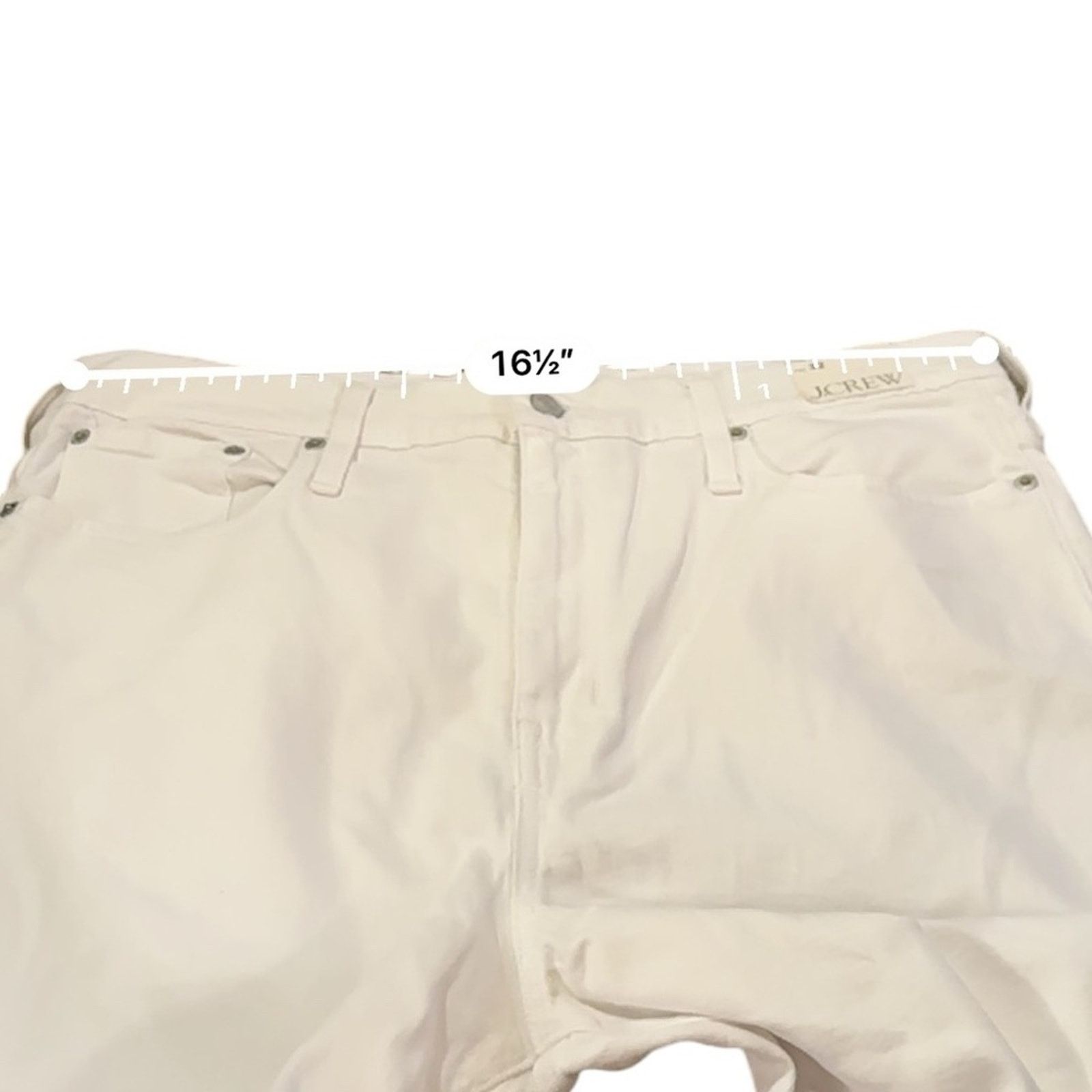 J.Crew J. Crew Slim Wide-Leg High Rise Raw Hem Jeans in White Wash Size 32" / US 10 / IT 46 - 12 Thumbnail