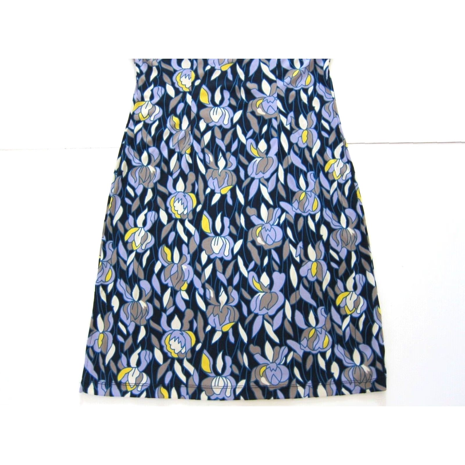 Vintage BCBG Paris Blue Purple Yellow Floral Sleeveless Stretch Tunic Tank Dress PM Size M / US 6-8 / IT 42-44 - 6 Thumbnail