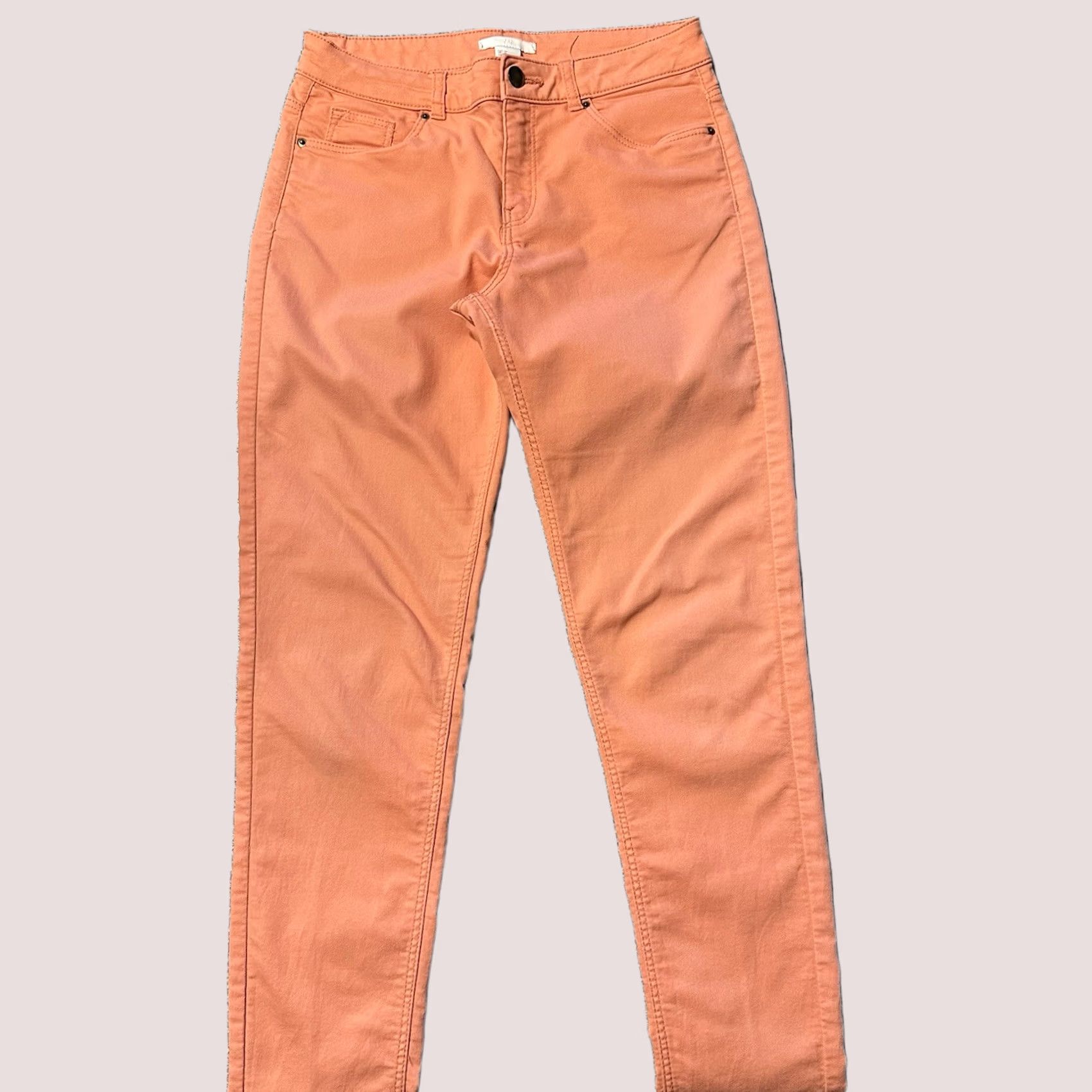 H&M H&M Pants Womens 6 Jegging Skinny Mid Rise Stretch Peach Orange 26x29 Front Button Zip Casual Size 26" / US 2 / IT 38 - 1 Thumbnail