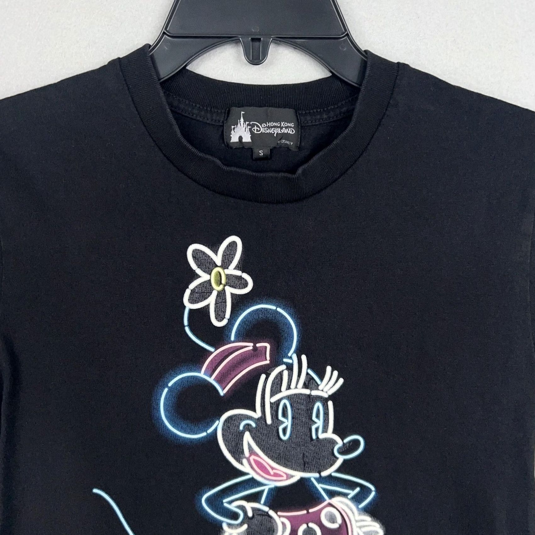 Disney Disney Shirt Womens Small Black Glow in Dark Minnie Mouse Hong Kong Disneyland Crew Neck T-Shirt Boys? Size S / US 4 / IT 40 - 3 Thumbnail