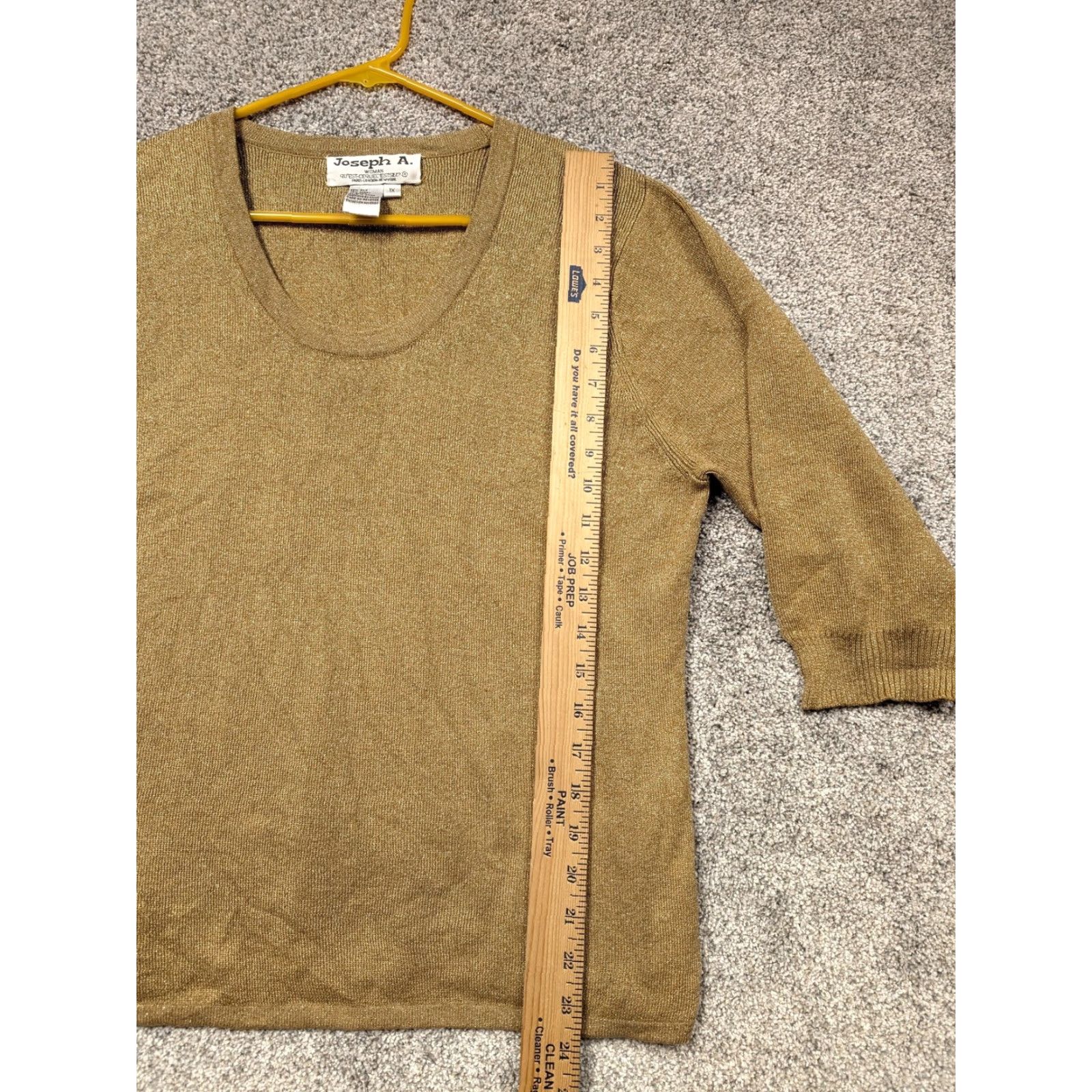 Vintage Joseph A Sweater Women 1X Gold Silk Lurex Office Chic Party New Years Holiday Timeless Christmas Classic Retro Womens Size XL / US 12-14 / IT 48-50 - 2 Thumbnail