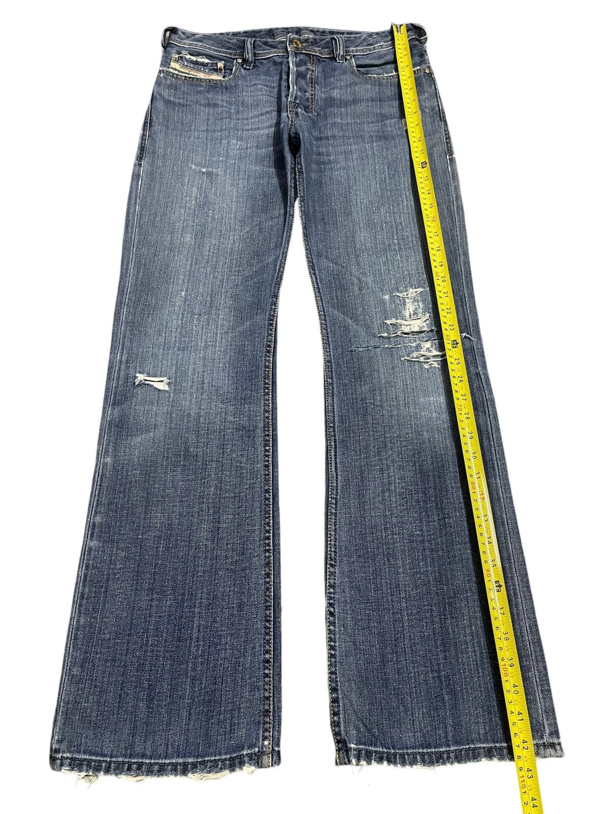 Diesel Vintage Diesel Industry Blue Wash Distress Bootcut Jeans Size US 32 / EU 48 - 15 Thumbnail