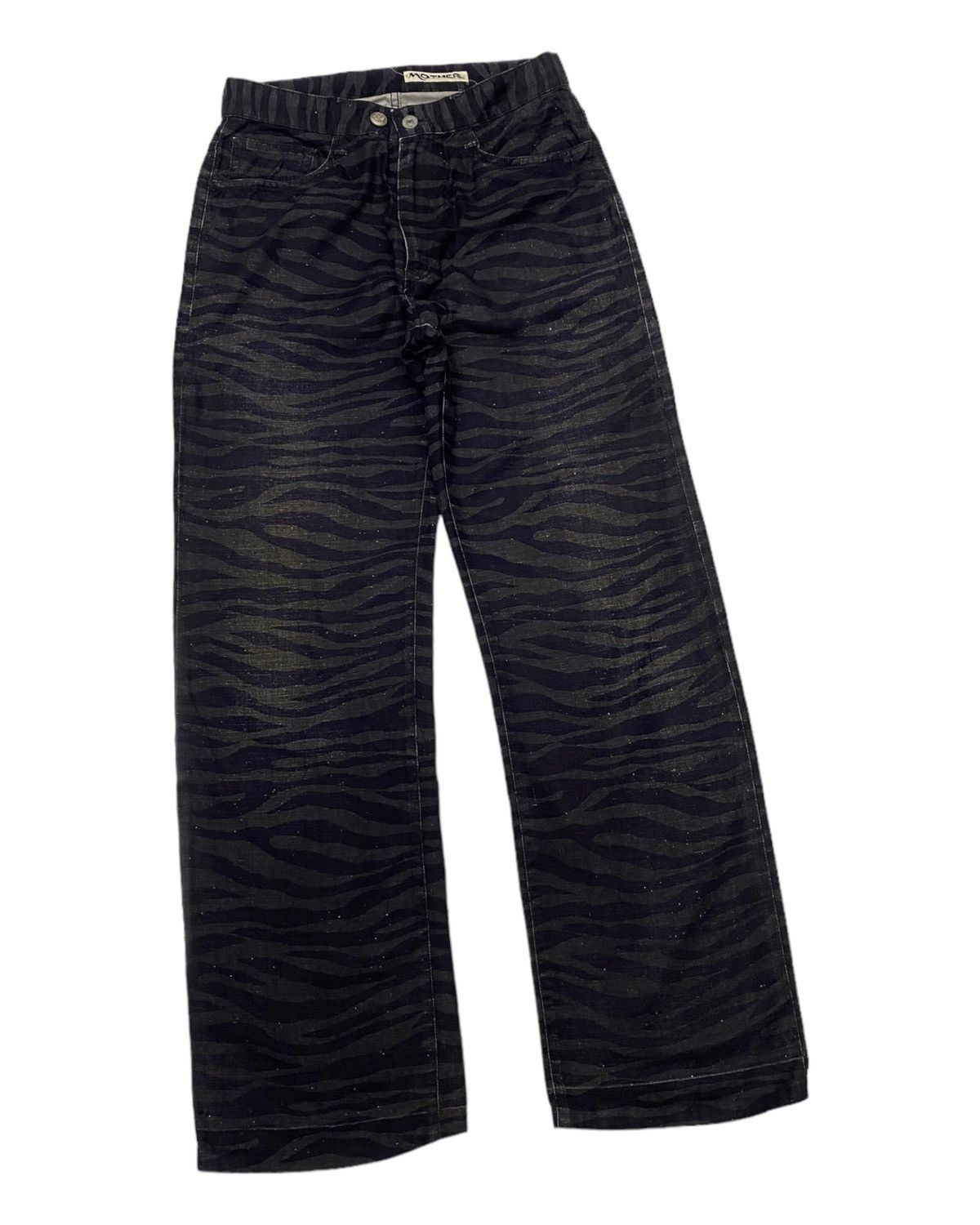 If Six Was Nine 🔥BAGGY DISTRESSED DENIM MOTHER TIGER STRIPES DENIM JEANS Size US 29 - 2 Thumbnail