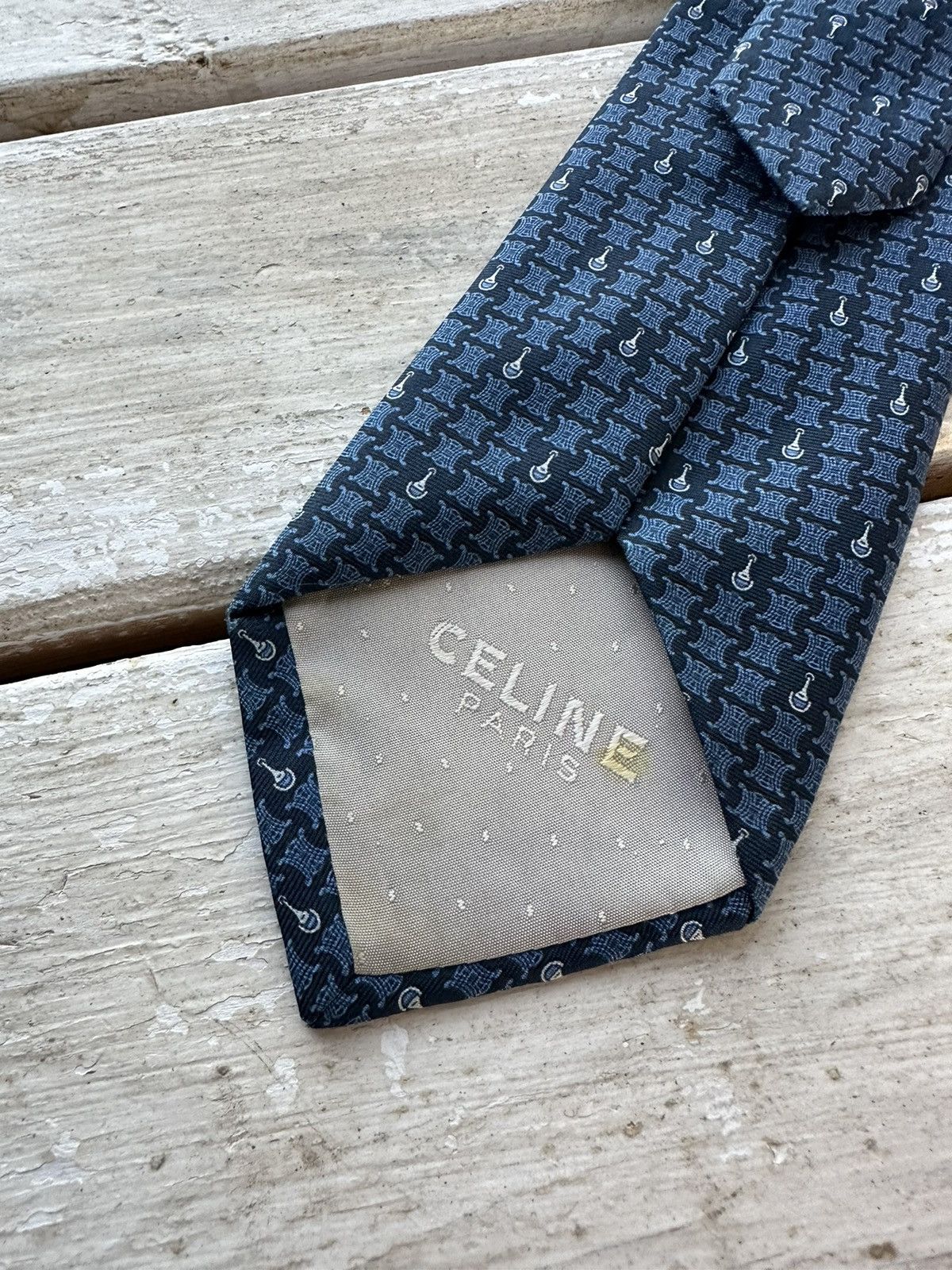 Celine × Vintage ❗️RARE Celine luxury silk tie vintage paris hand made Size ONE SIZE - 2 Thumbnail