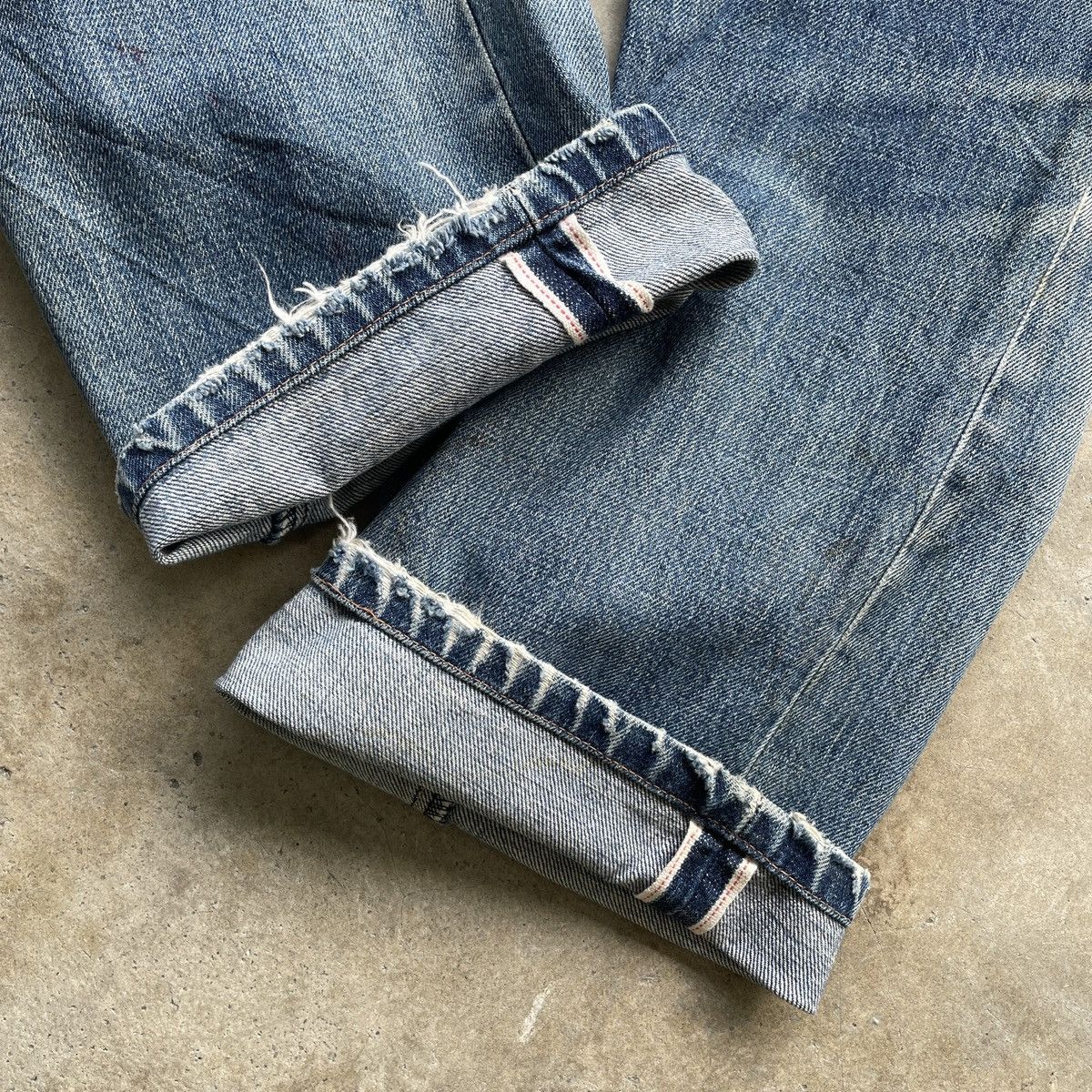 Levi's Vintage Levi’s 503 Big E Ripped Jeans Selvedge Denim Pants Size US 31 - 12 Thumbnail