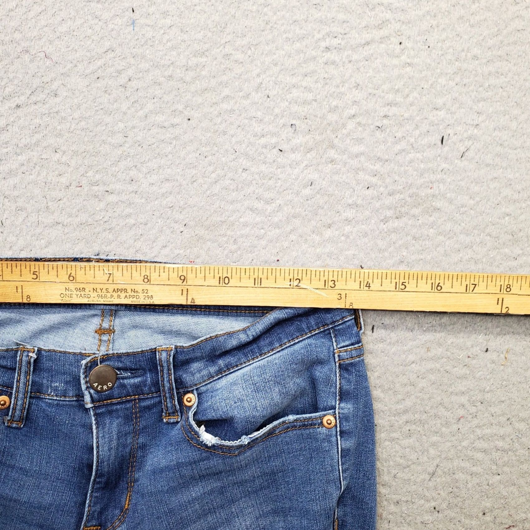 Vintage Aéropostale Jeans Womens Size 4 Blue Denim Low Rise Distressed Skinny Leg" Size 27" / US 4 / IT 40 - 6 Thumbnail