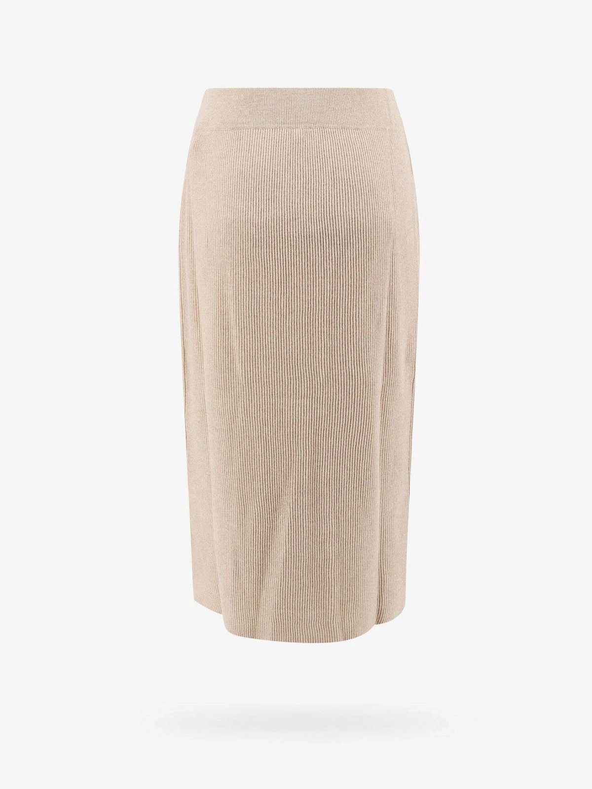 Brunello Cucinelli o1y0725 Midi Skirt in Beige Size 30" / US 8 / IT 44 - 2 Thumbnail