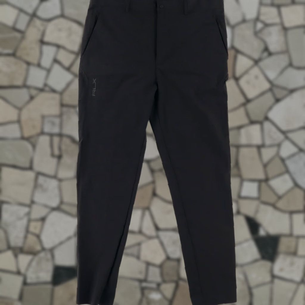 VINTAGE RLX Ralph Lauren Stretch Weather Nylon Shell Golf Pants Black Men's 34