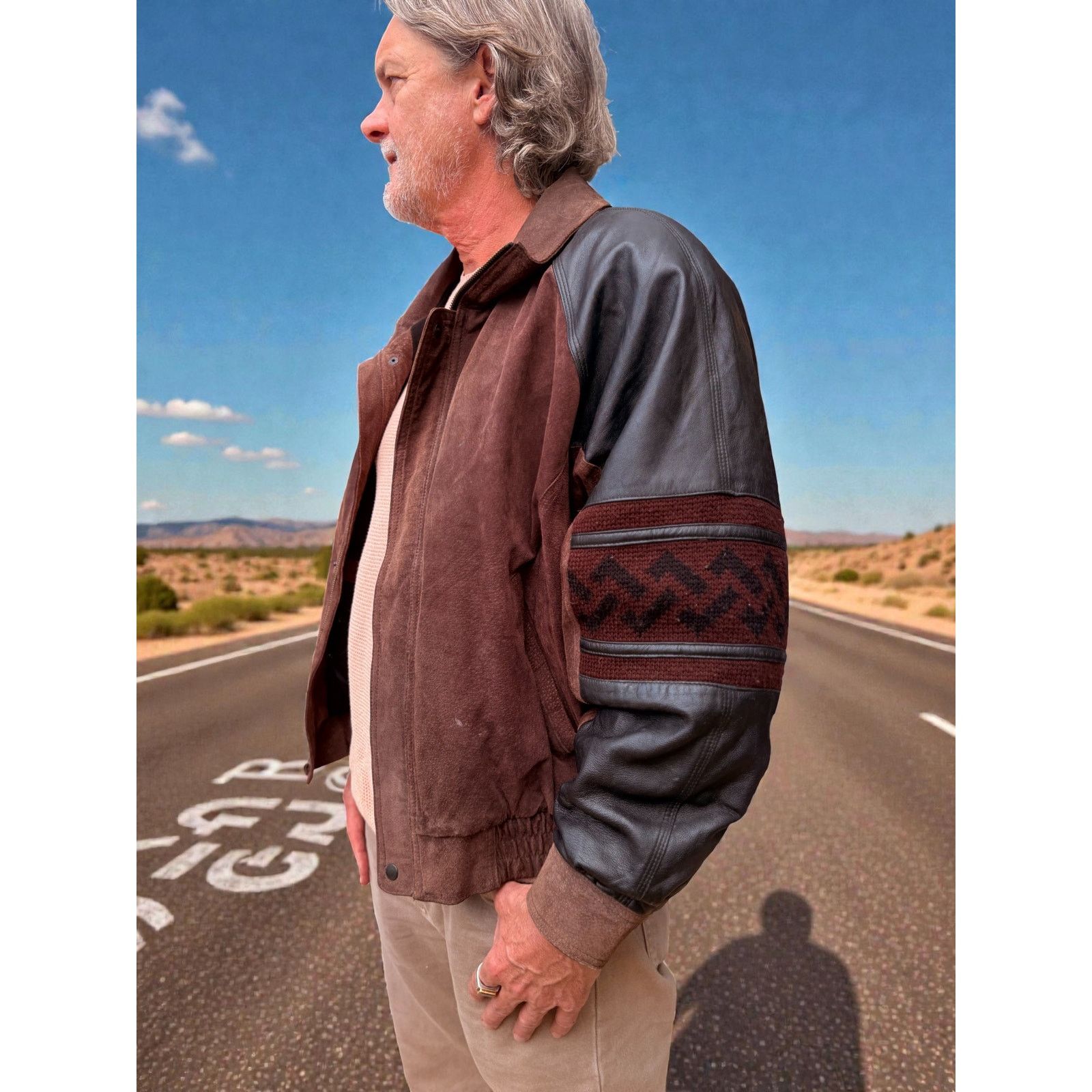 Cos Vintage COS Uomo Leather & Suede Bomber Jacket – XL Size US XL / EU 56 / 4 - 3 Thumbnail
