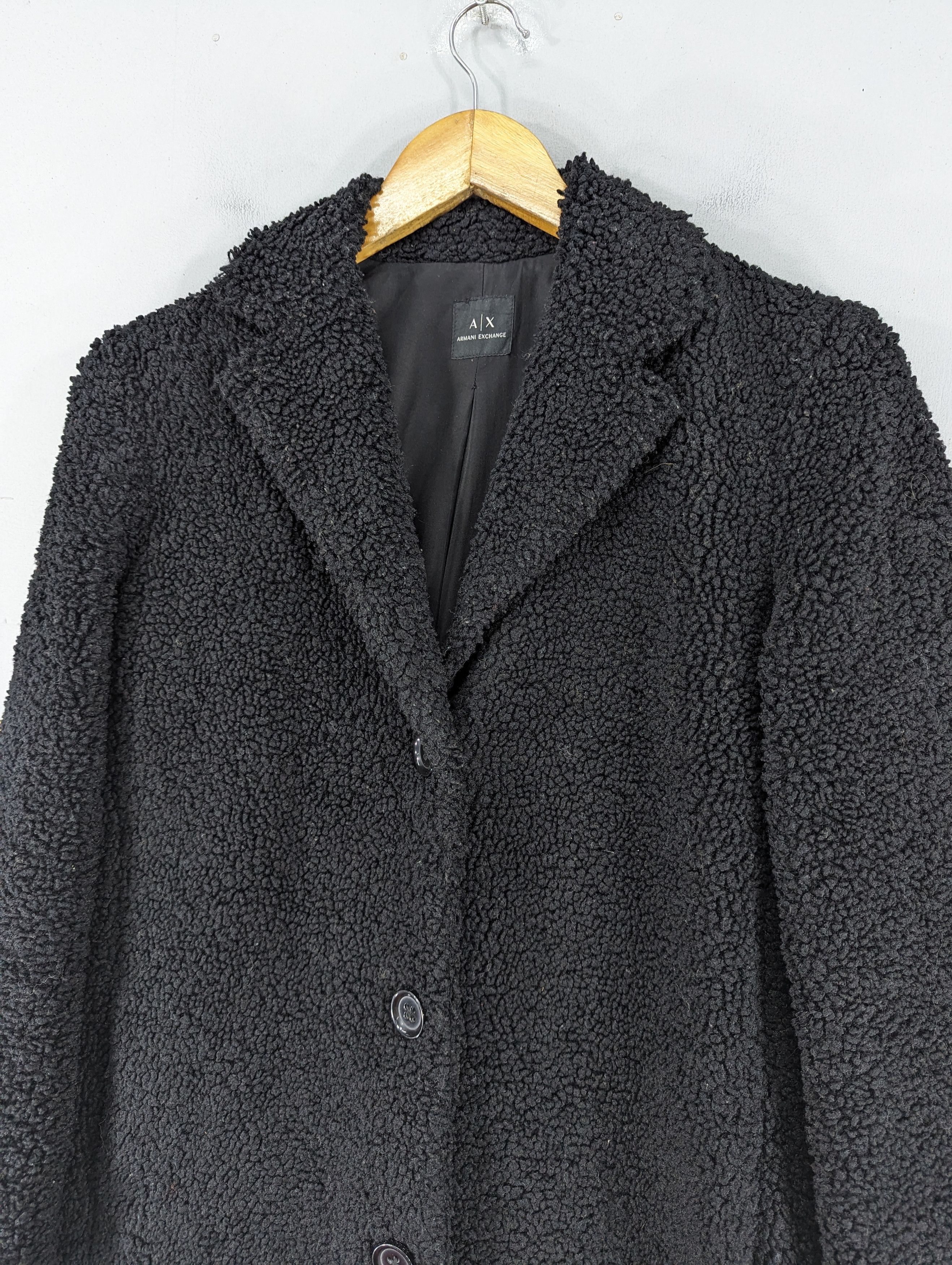 Armani Exchange Armani Exchange Teddy Black Coat Jacket Size XS / US 0-2 / IT 36-38 - 4 Thumbnail
