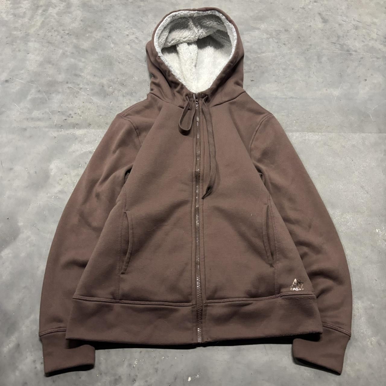 Aeropostale × Vintage Vintage Y2K/2000s Cute Brown Soft Sherpa Lined Zip Up Hoodie! Size M / US 6-8 / IT 42-44 - 1 Thumbnail