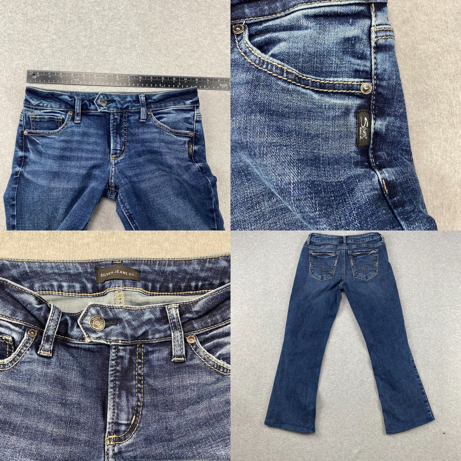 Silver Jeans Co. Silver Jeans Tuesday Slim Boot Womens 30 X 26 Blue Bootcut Stretch Mid Denim Jeans Size 30" / US 8 / IT 44 - 9 Thumbnail