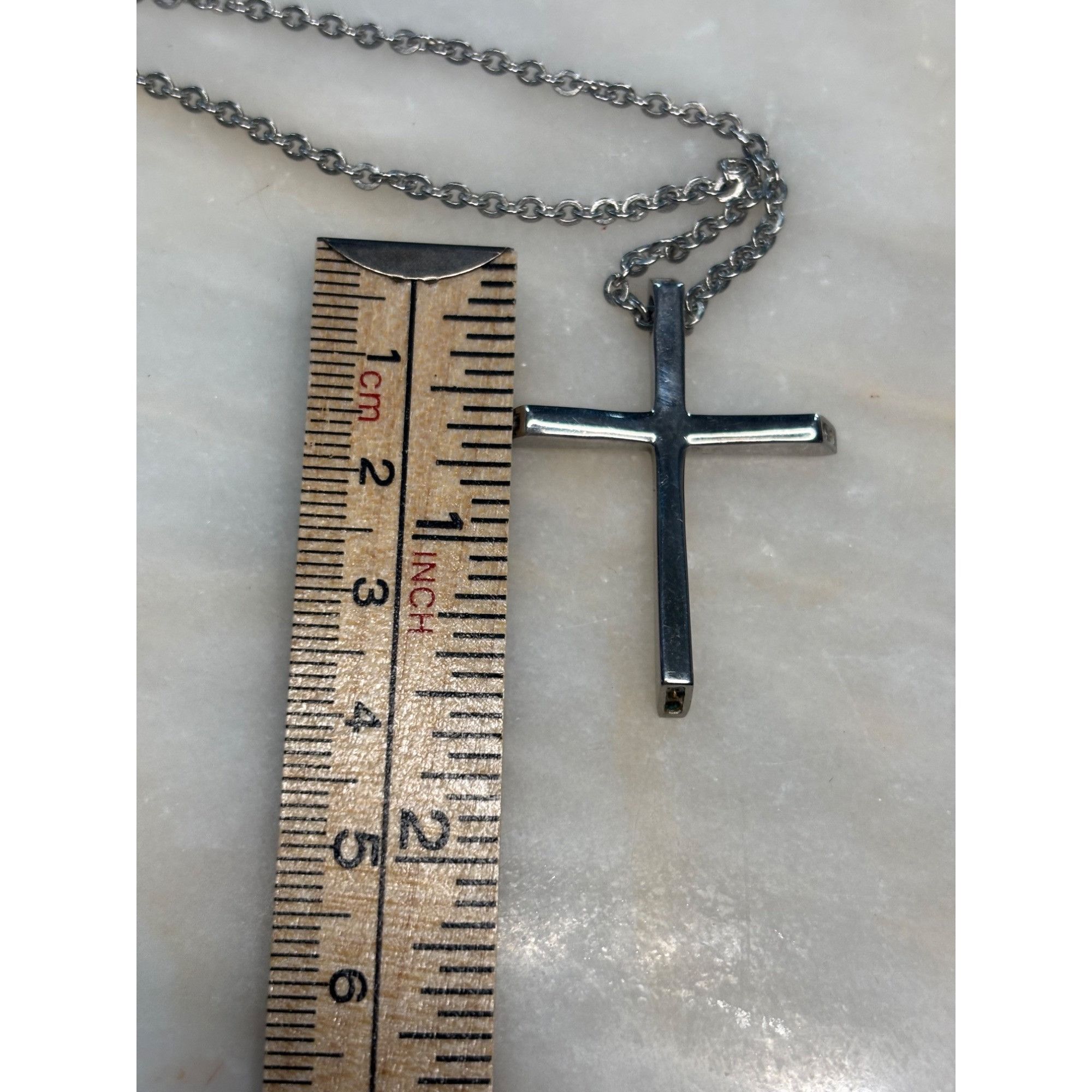 Other Stamped Chisel Sterling Silver Cross Pendant Necklace Size ONE SIZE - 7 Thumbnail