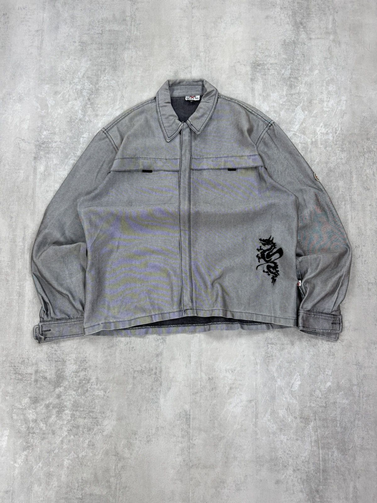 Vintage Silver Japanese denim workwear jacket dragon print Size US XXL / EU 58 / 5 - 1 Thumbnail