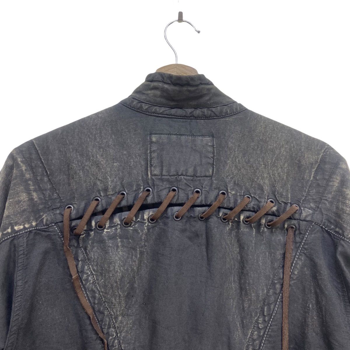 Marithe + Francois Girbaud MFG Lace Up Stylish Biker Distressed Design Jacket Size US S / EU 44-46 / 1 - 5 Thumbnail