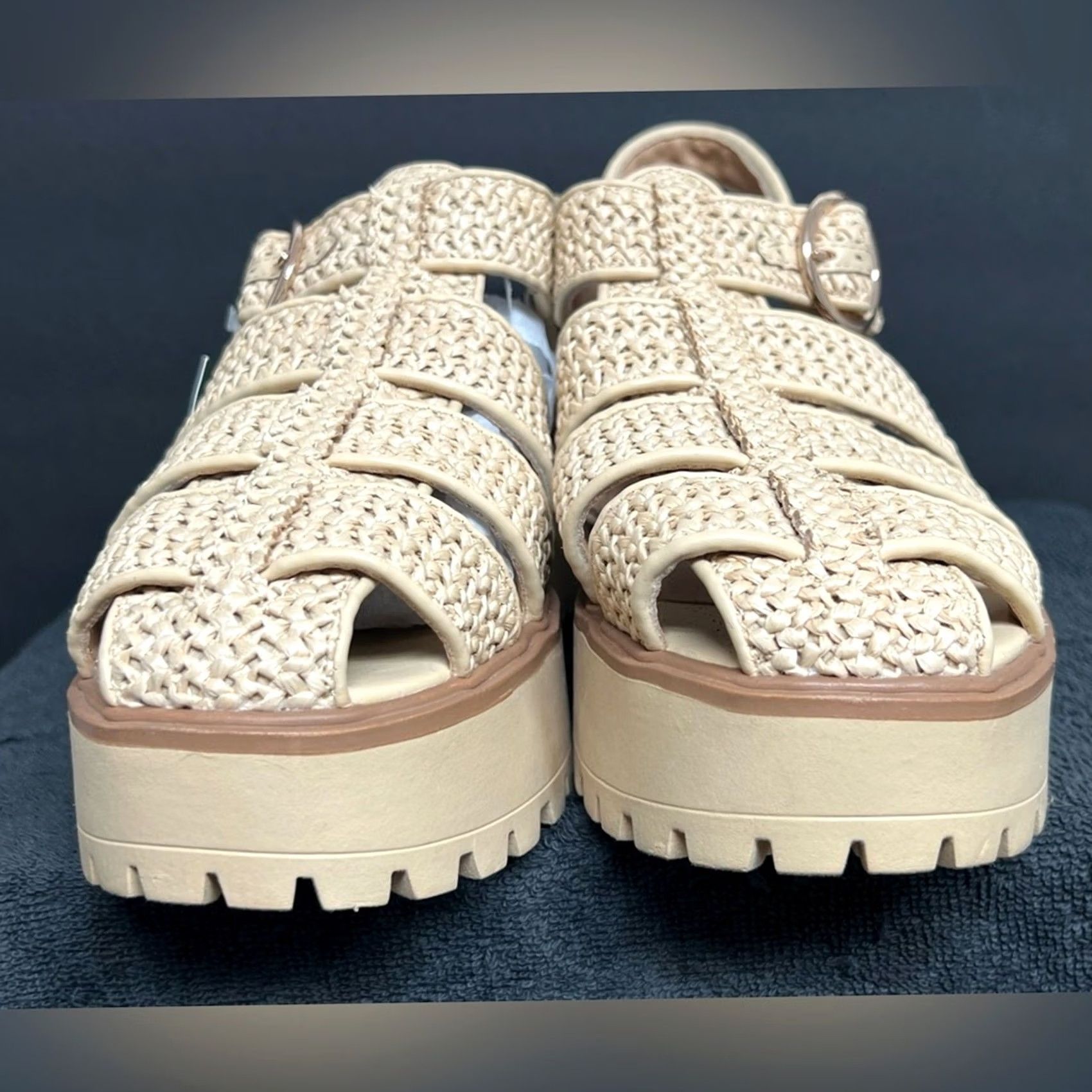 Vintage NWT Wild Fable Elide Raffia Fisherman Platform Heels Sandals Size 11 Size US 11 / IT 41 - 4 Thumbnail