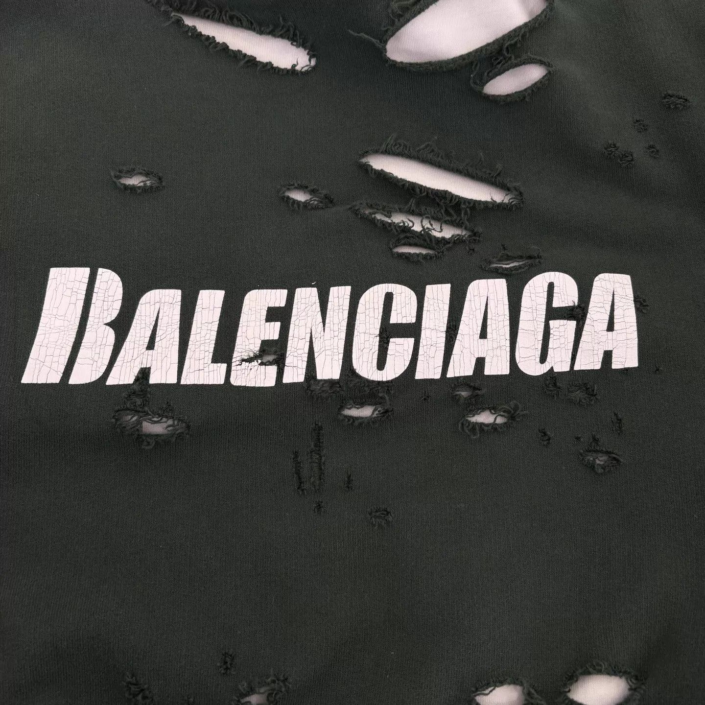 Balenciaga Balenciaga Cracked Logo Double Layer Green Hoodie S Size US S / EU 44-46 / 1 - 6 Thumbnail