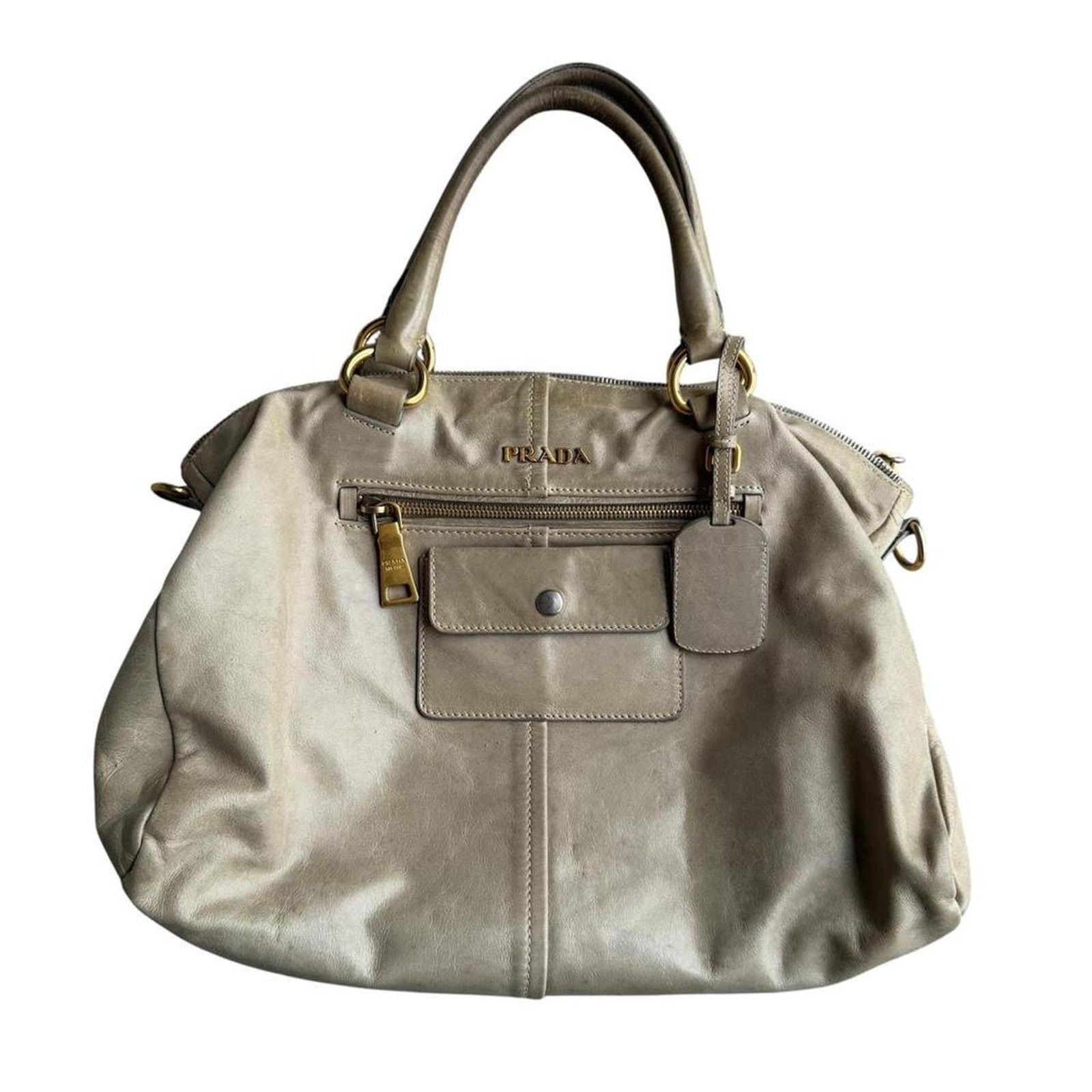 Prada Prada Vitello Shine Tote Handbag Beige y2k Size ONE SIZE - 1 Thumbnail