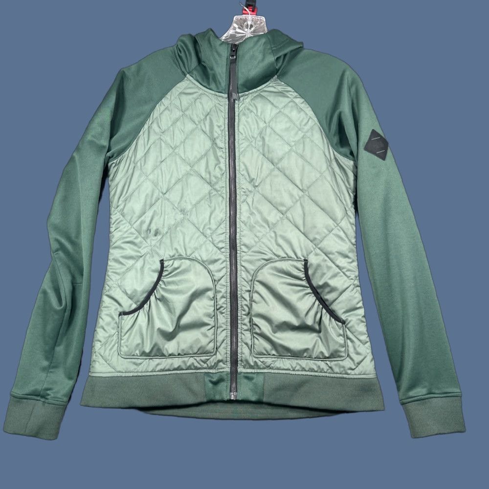 The North Face VINTAGE The North Face Full Zip Quilted Jacket Womens M Green Hooded Stain Size M / US 6-8 / IT 42-44 - 1 Thumbnail