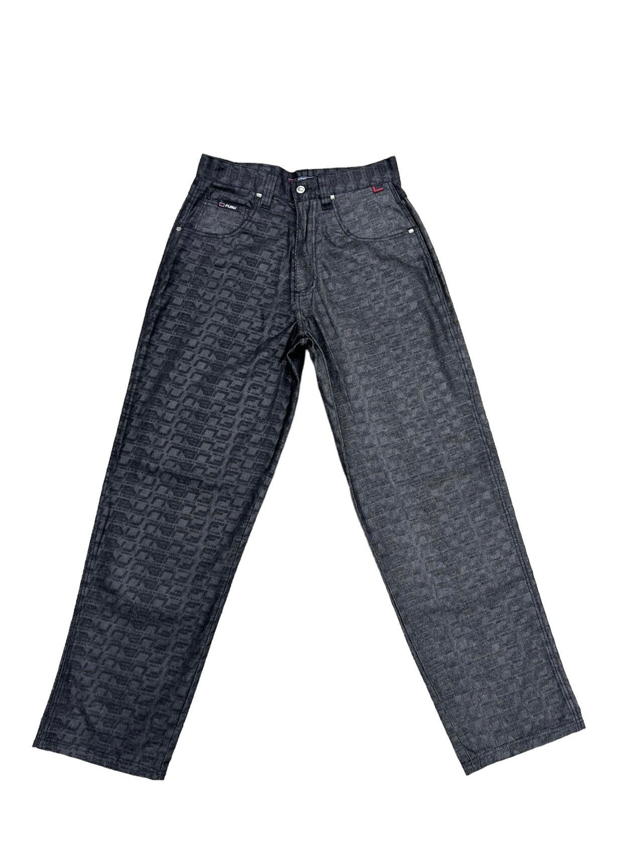 Fubu Vintage 2000s FUBU Collection Coated Denim Monogram Jeans Size US 32 / EU 48 - 1 Thumbnail