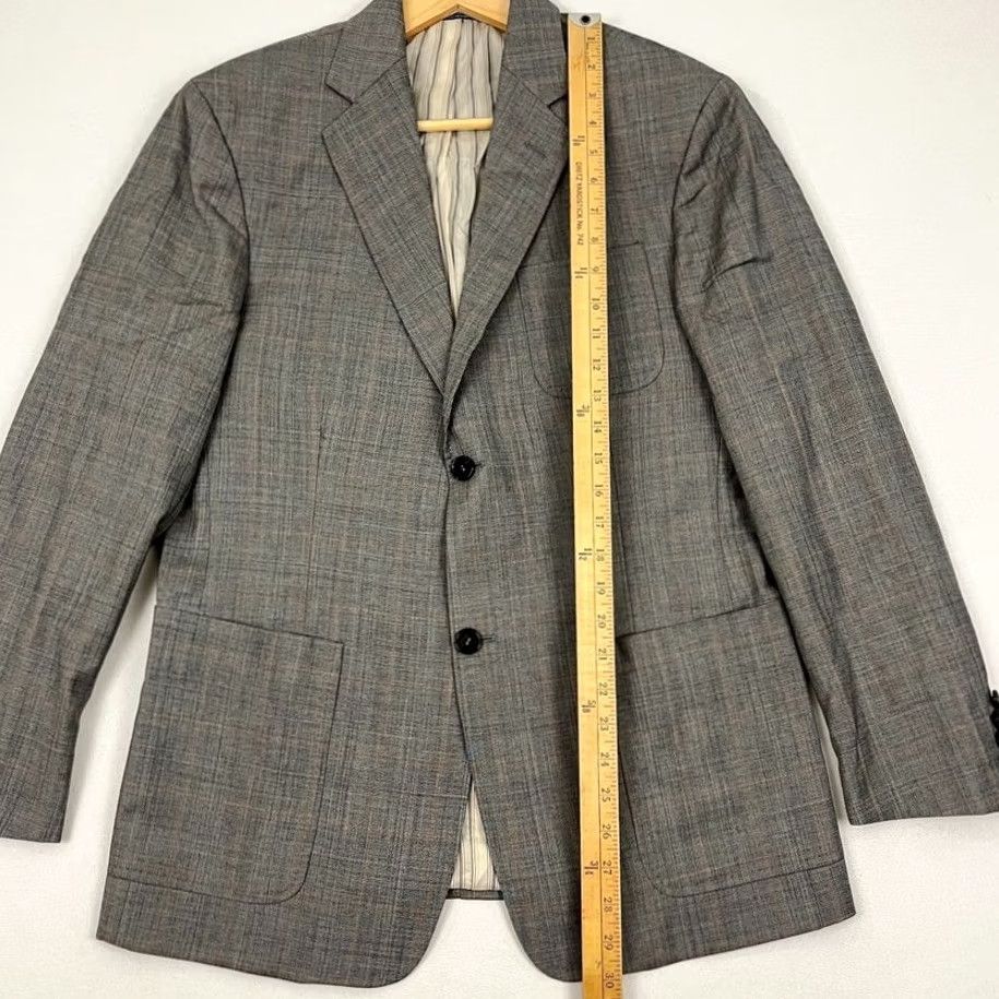 Billy Reid VINTAGE Billy Reid Blazer Mens 40R Gray Glen Check Wool 2-Button Coat Suit Jacket Career Size 40R - 6 Thumbnail