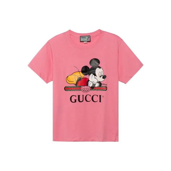 Gucci GUCCI x Disney Mickey Print Pink T-Shirt Size L / US 10 / IT 46 - 1 Thumbnail