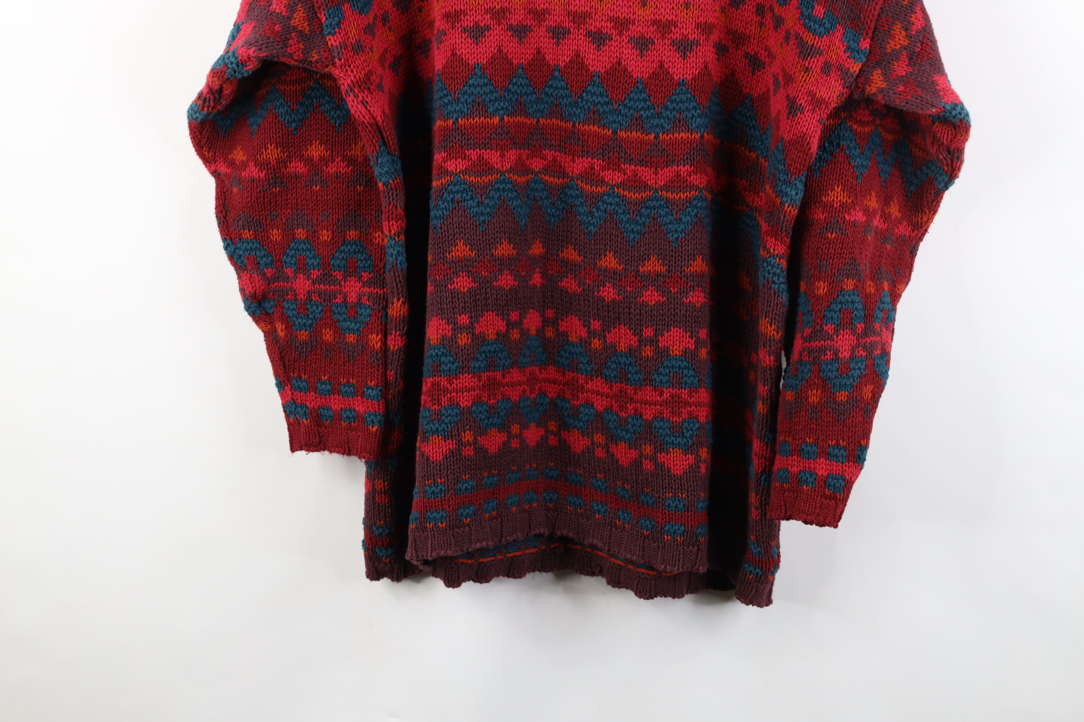 L.L. Bean Vintage 90s LL Bean Southwestern Knit Tunic Sweater USA Size L / US 10 / IT 46 - 9 Thumbnail