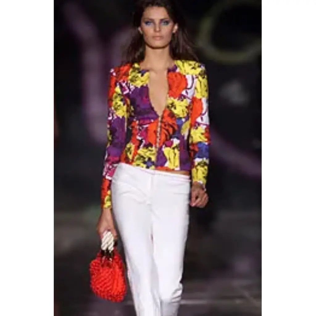 Versace GIANNI VERSACE Vintage Pop Art Blazer Jacket Rose Print IT42 Size M / US 6-8 / IT 42-44 - 2 Thumbnail