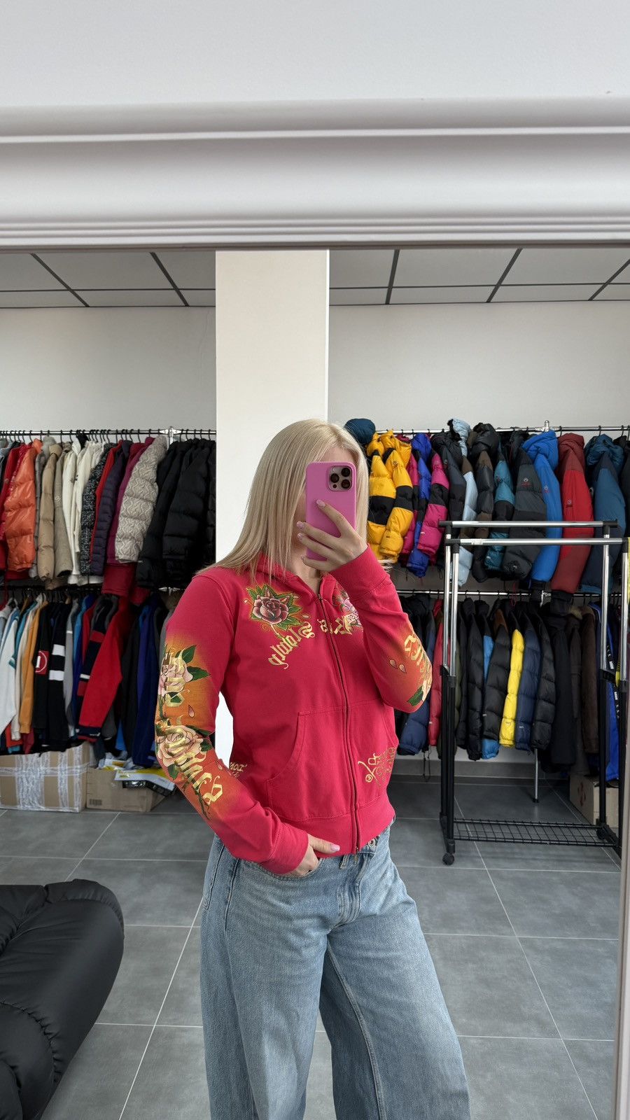 Ed Hardy Ed Hardy Christian Audigier Tattoo Skulls Roses Zip Hoodie Size L / US 10 / IT 46 - 2 Thumbnail