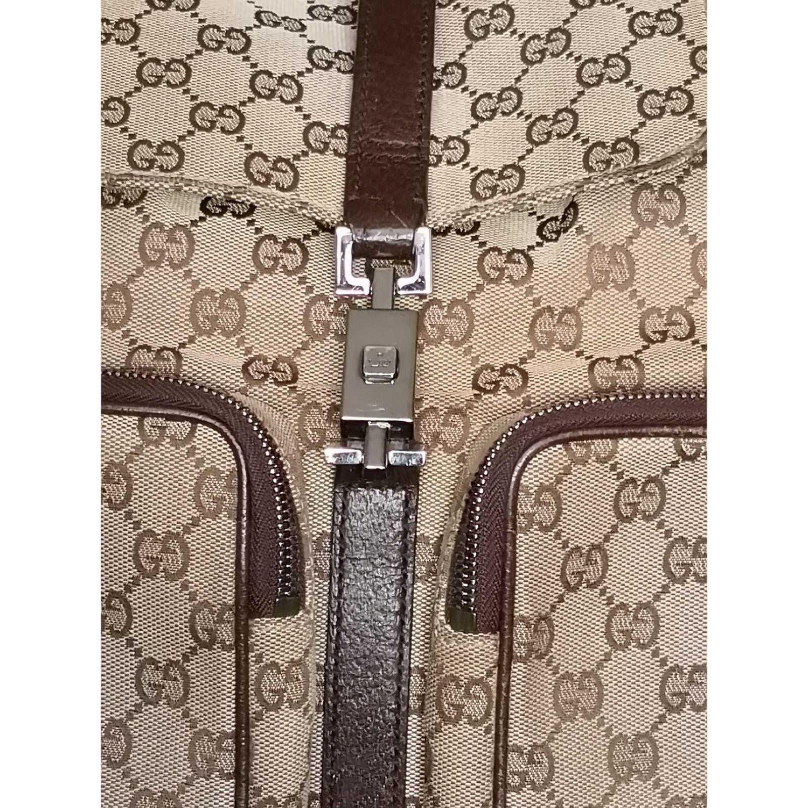 Gucci Authentic Gucci GG Jackie Canvas Backpack Excellent Shape Size ONE SIZE - 5 Thumbnail