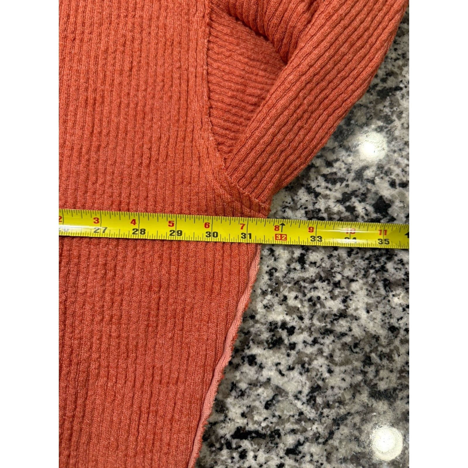 Free People Free People Oversized Sweater V-Neck Long Sleeve Pullover Women M Red/Rouge Chunky-Knit Bohemian Size M / US 6-8 / IT 42-44 - 3 Thumbnail