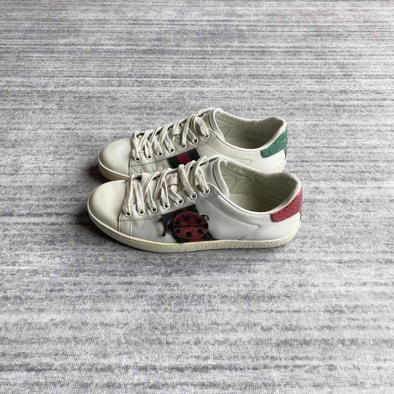 Gucci Gucci Ace Leather Pineapple Embroidered Sneakers - Size US 5 / IT 35 - 1 Thumbnail