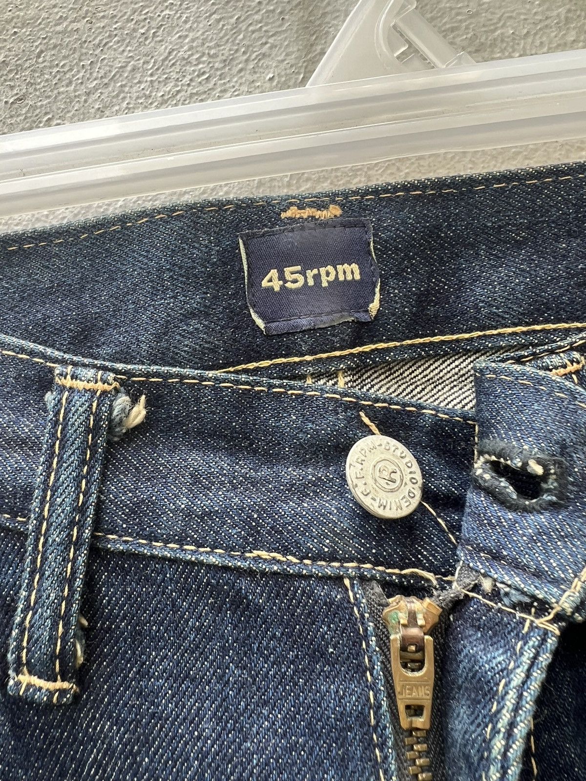 45rpm Vintage 90s 45rpm Japan Mud Denim Straight Leg Jeans Size US 32 / EU 48 - 7 Thumbnail