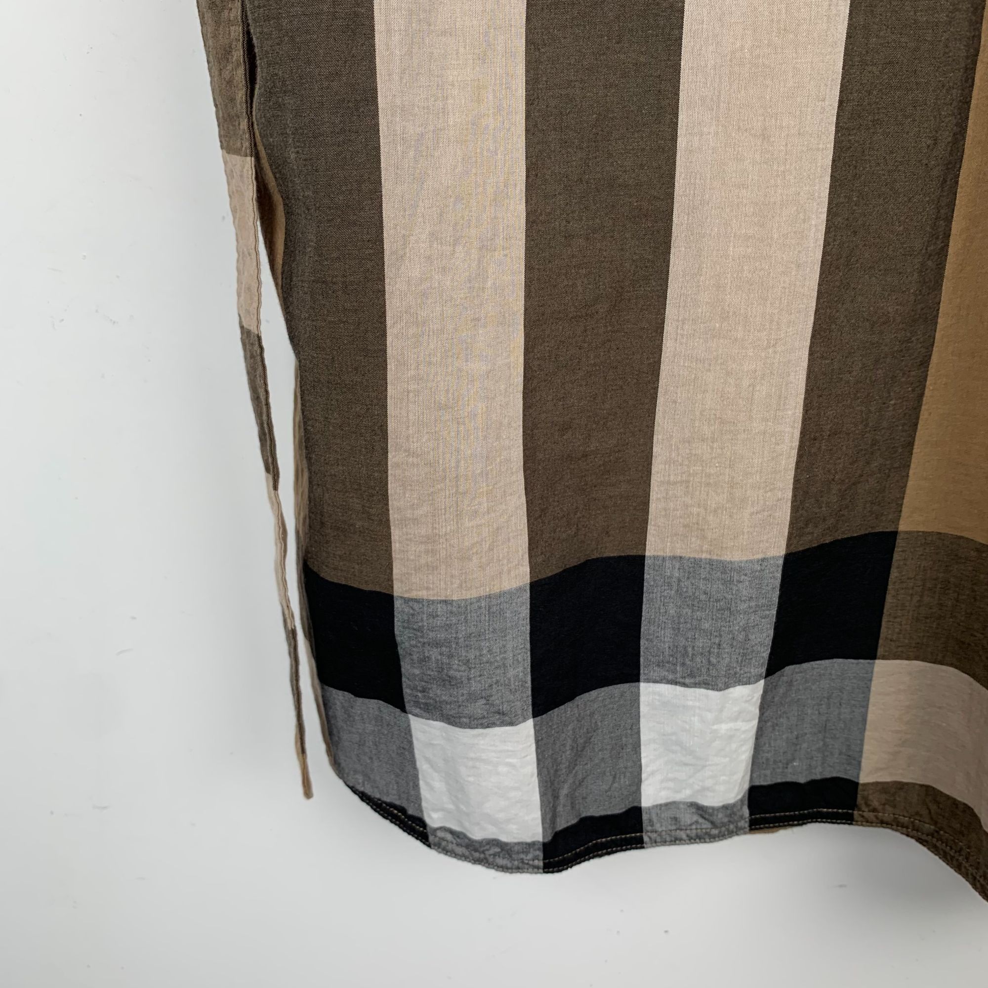 Burberry BURBERRY Nova Check Cotton Shirt Dress In Taupe & Red Plaid Size XS / US 0-2 / IT 36-38 - 4 Thumbnail