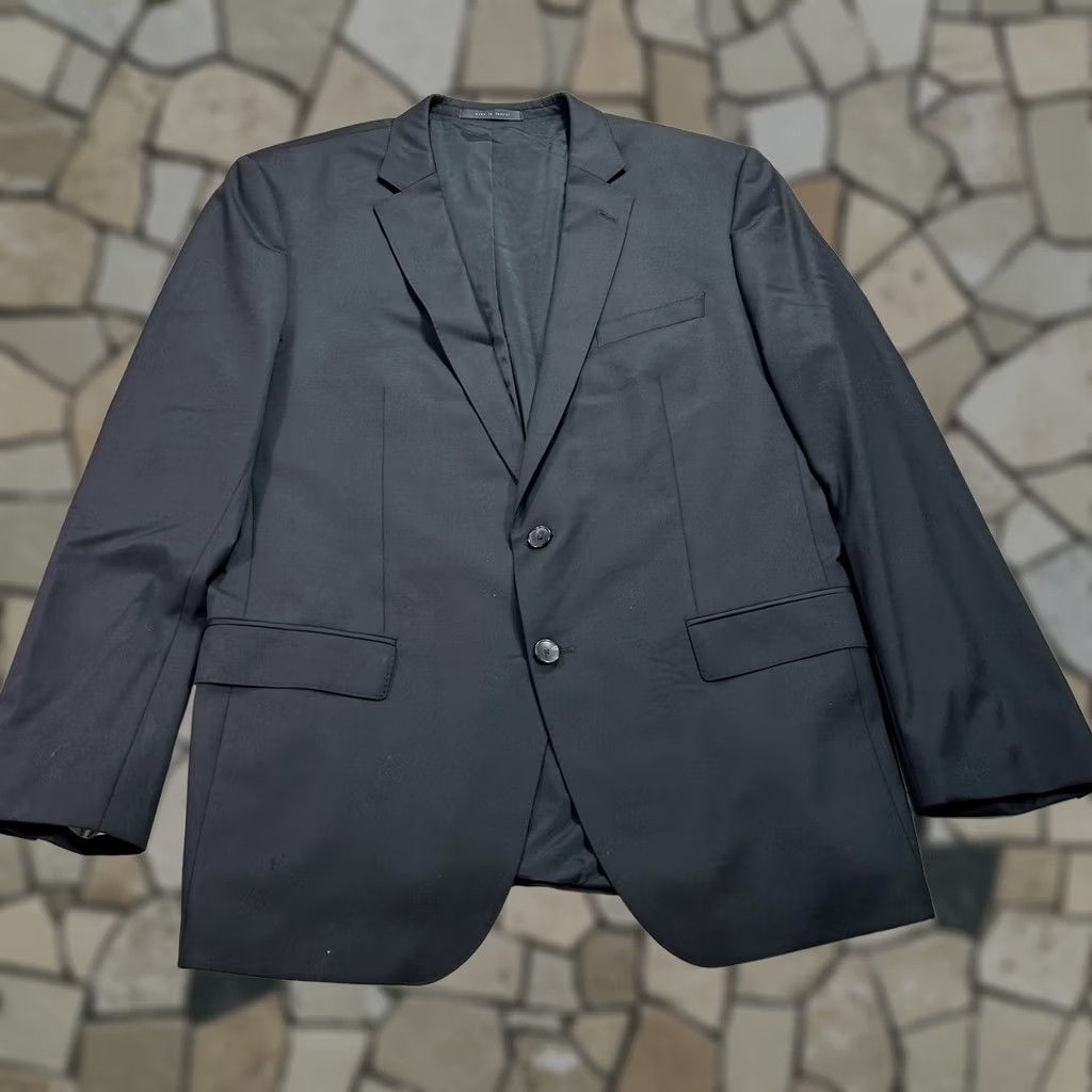 Hugo Boss HUGO BOSS Suit Jacket Mens 44R Black Wool Trabaldo Togna Super 120 2 Button Size 44R - 1 Thumbnail