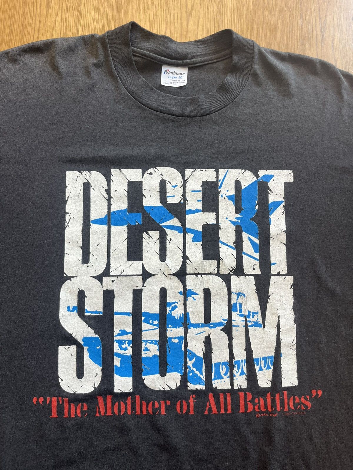Vintage Vtg Desert Strom The Mother of All Battles Saddam Hussein 80 Size US XL / EU 56 / 4 - 6 Thumbnail